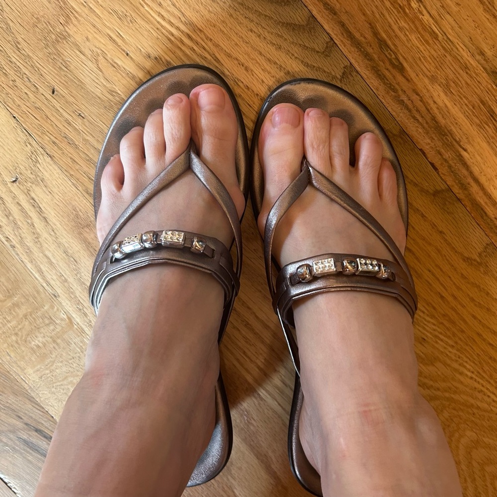 Italian Shoemakers Bronze Sandals - Size 7